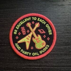 **DISCOUNT DEFECT** Be Excellent Neon Patch - Wyld Stallyns - Bill and Ted